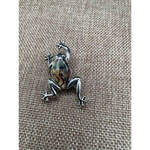 Abalone Frog Pin & or Pendant Sterling Silver 50x25mm 2x1 inches